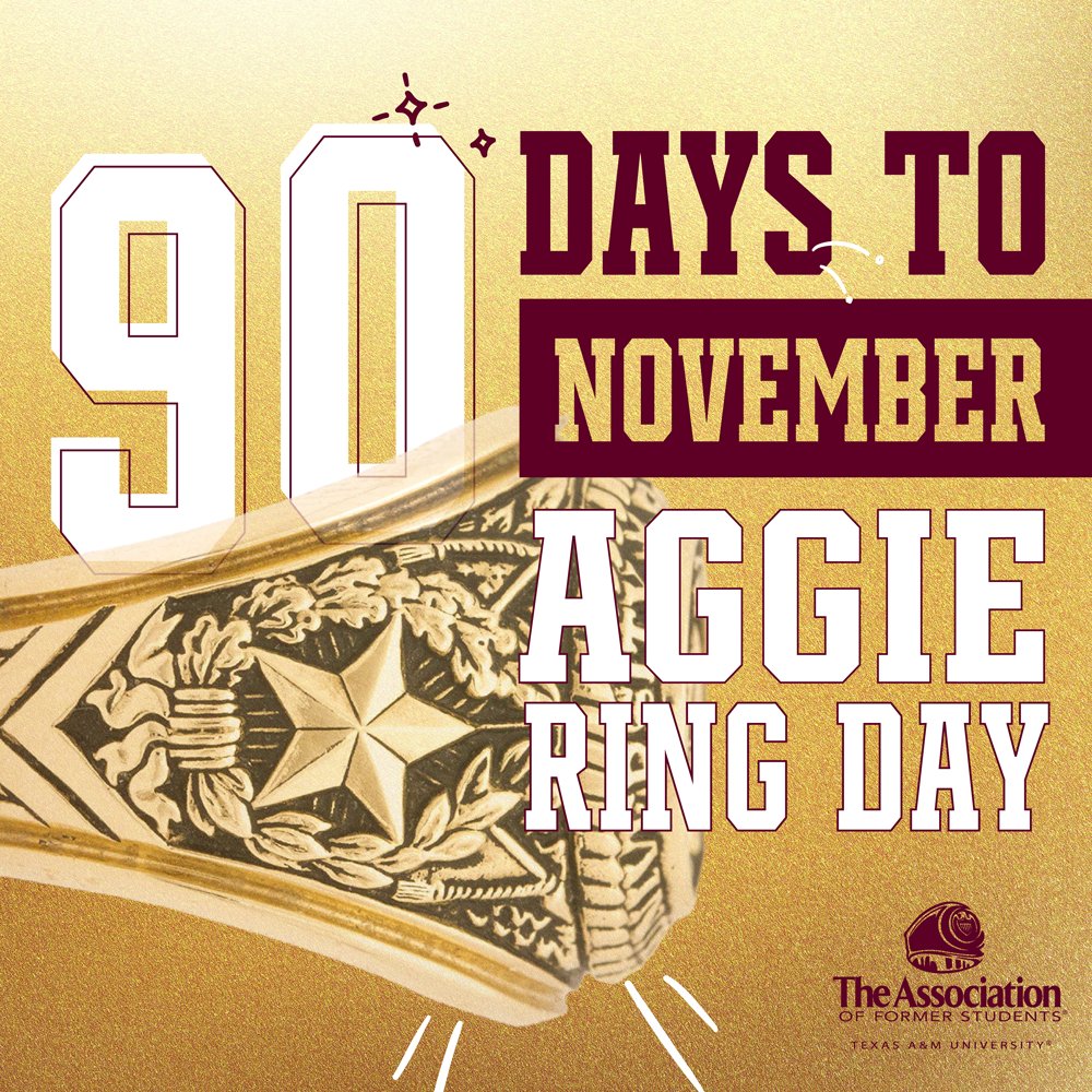👍 Who's getting their Aggie Ring on Nov. 3?! #BTHO90Hours (For those getting their #AggieRing in September — watch your email inbox for important info!)