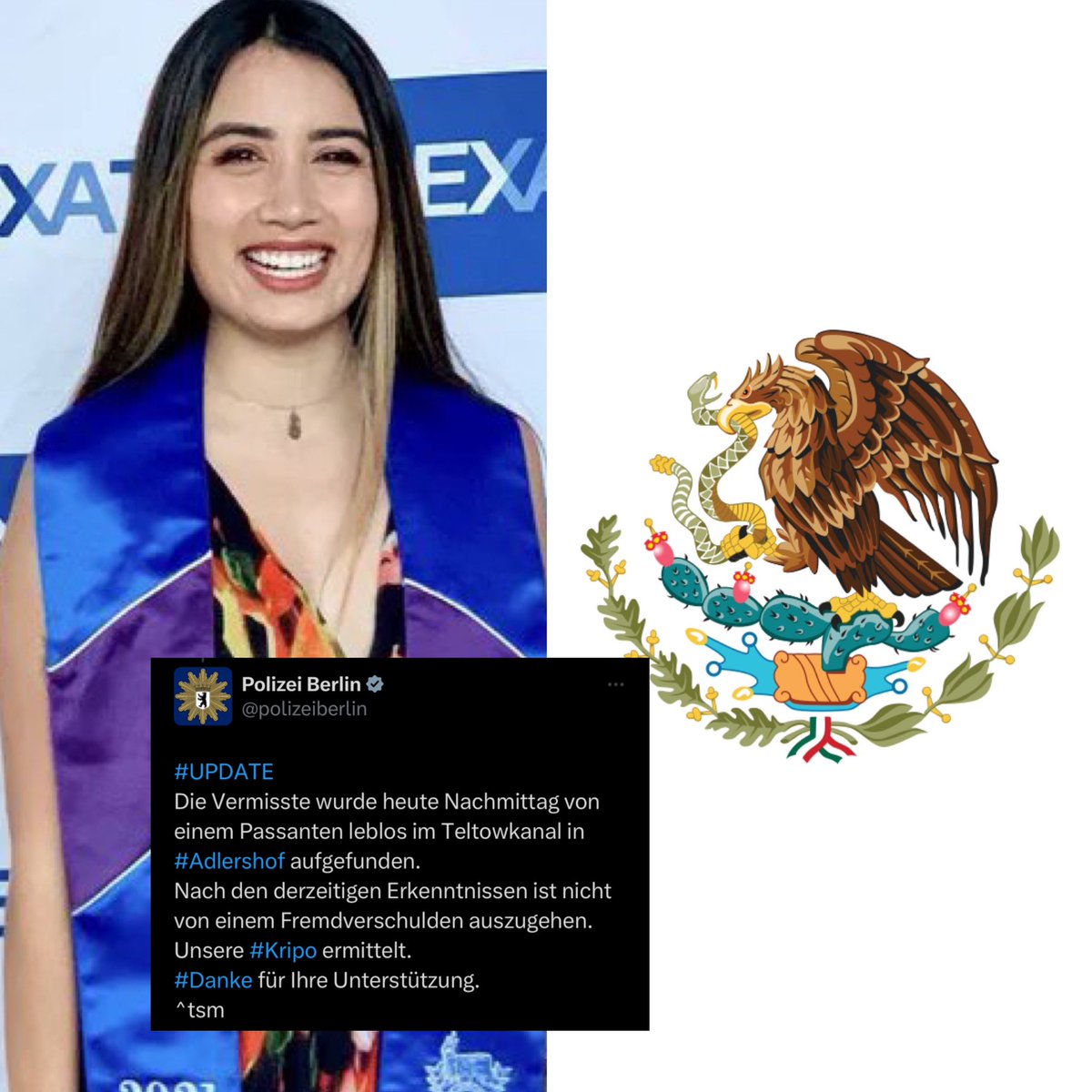 CerebrosG's tweet photo. De último momento: Autoridades alemanas hallan el cuerpo de María Fernanda, estudiante desaparecida en Berlín.

La joven mexicana había viajado a este país para cursar una maestría. https://t.co/HzkEoRGiqc