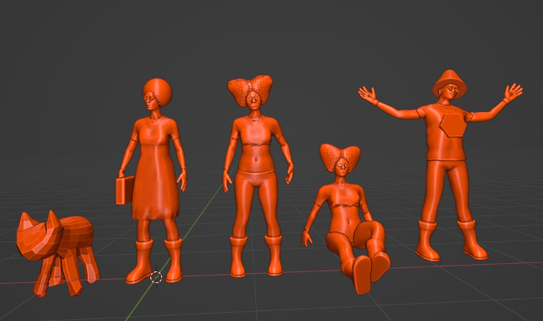 JamesAbellArt's tweet photo. Some people I made using #makehuman then quickly rigged and posed in #blender using #rigify. I then #3dprinted these out. A great way to make quick #architectural #custom people models and poses. I could make a video on how to do all of this, anyone interested? #3dprinting https://t.co/7Gfj8QZsAn