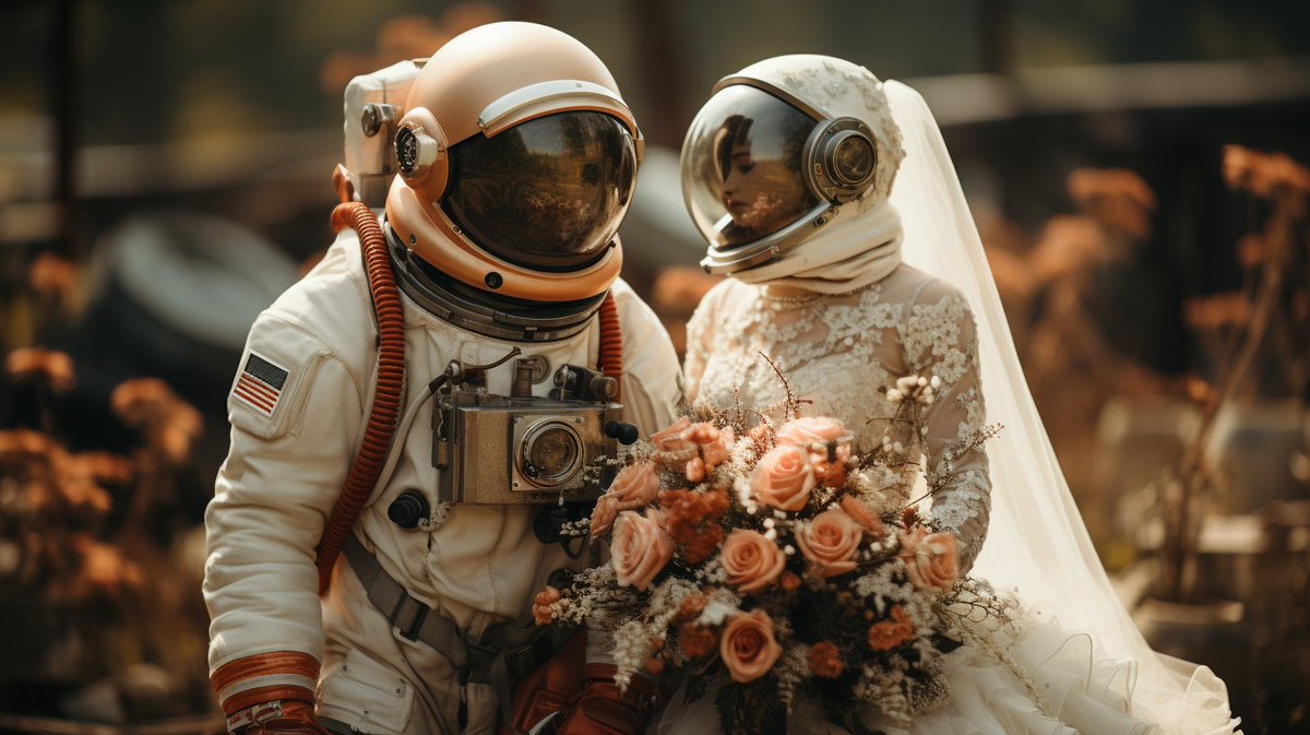 socialshark's tweet photo. @techhalla I hope that your wedding is out of this world!!!! #Techallenge #midjourney 💒✨ https://t.co/h3iX71waRW