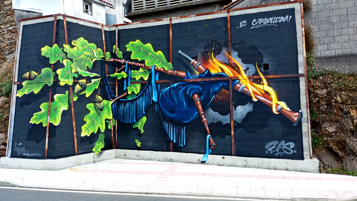 Carballeira_Zas's tweet photo. Estamos de estreno en Zas!! 🥳
Fermosura de mural de camiño ao recinto da Festa da Carballeira
De Primo Rodriguez da Vella Escola. Artistazo!! 😍
Moitos pararabéns polo gran traballo!
Agradecementos a Concello De Zas
#Muralismo #StreetArt
 #urbanart #muralism  #arteurbano https://t.co/R1iCAKWOme