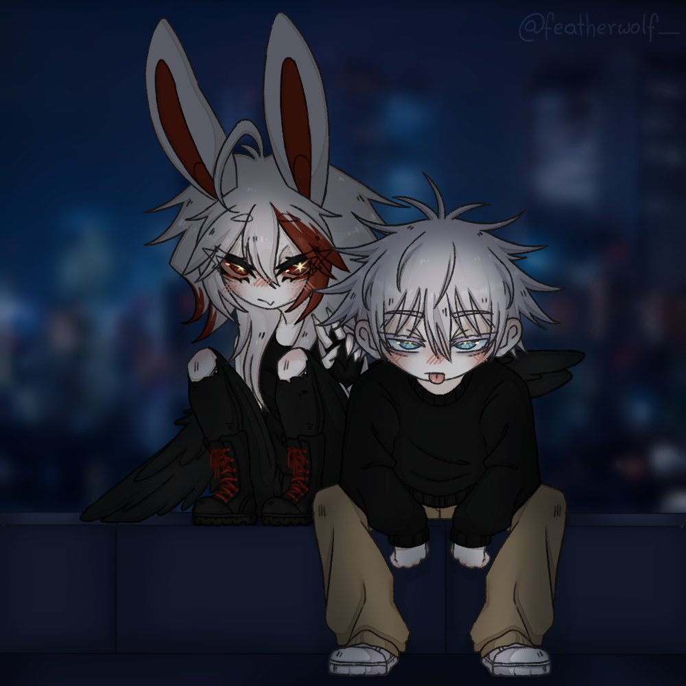 featherwolf_'s tweet photo. meet one of my childhood friend~

we jumped on buildings :3 https://t.co/Bpx6fFSCiq