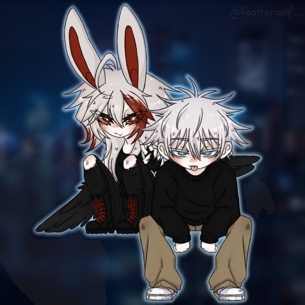 featherwolf_'s tweet photo. meet one of my childhood friend~

we jumped on buildings :3 https://t.co/Bpx6fFSCiq