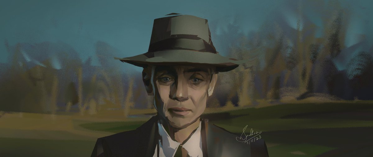 sanrqe's tweet photo. @OppenheimerFilm fanart! @CillianMurphyOG @NolanNews #heavypaint @heavypaintapp https://t.co/YI1QOSGp0D
