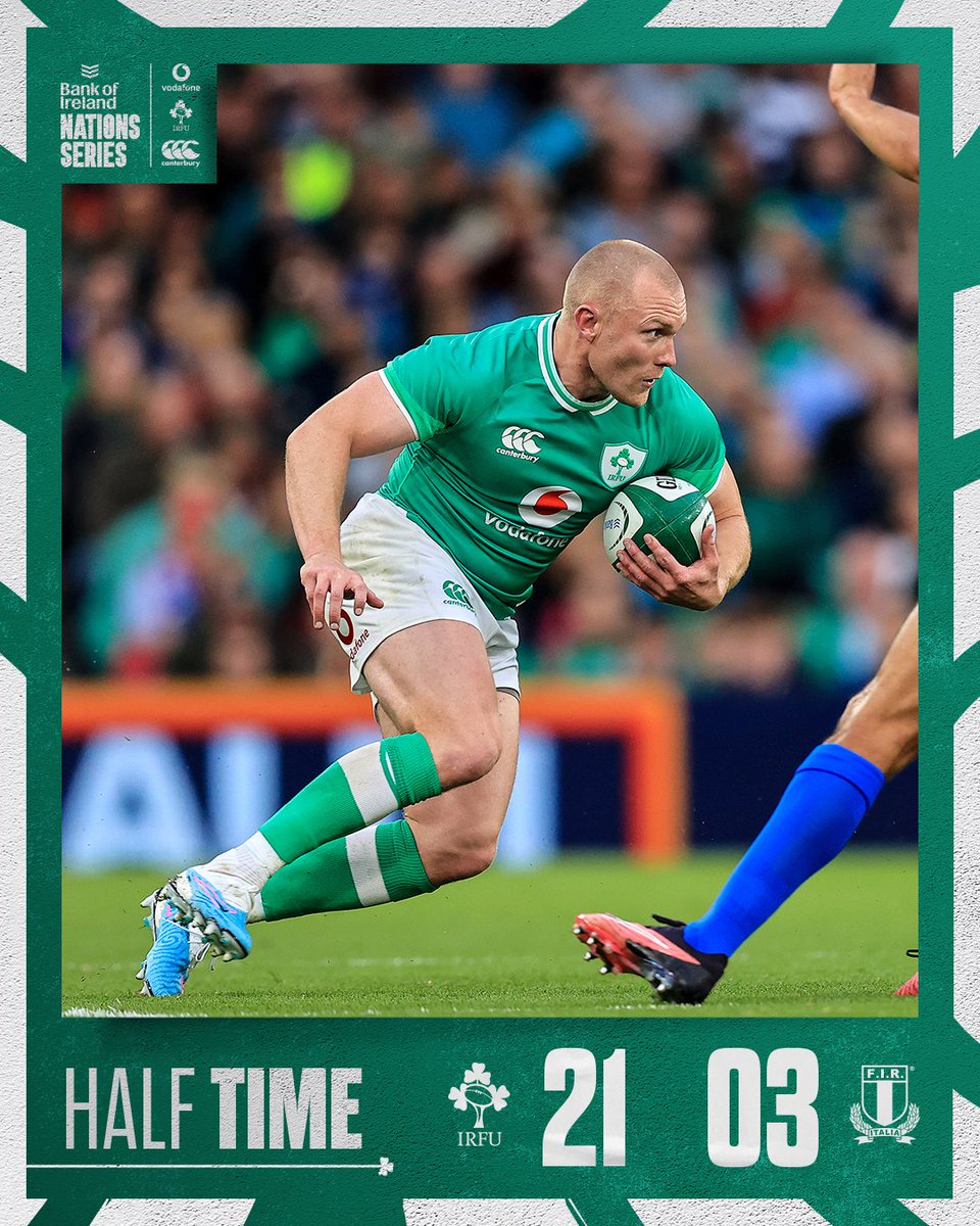 IrishRugby's tweet image. Three tries on the board and we lead at the break! 🟢

#TeamOfUs