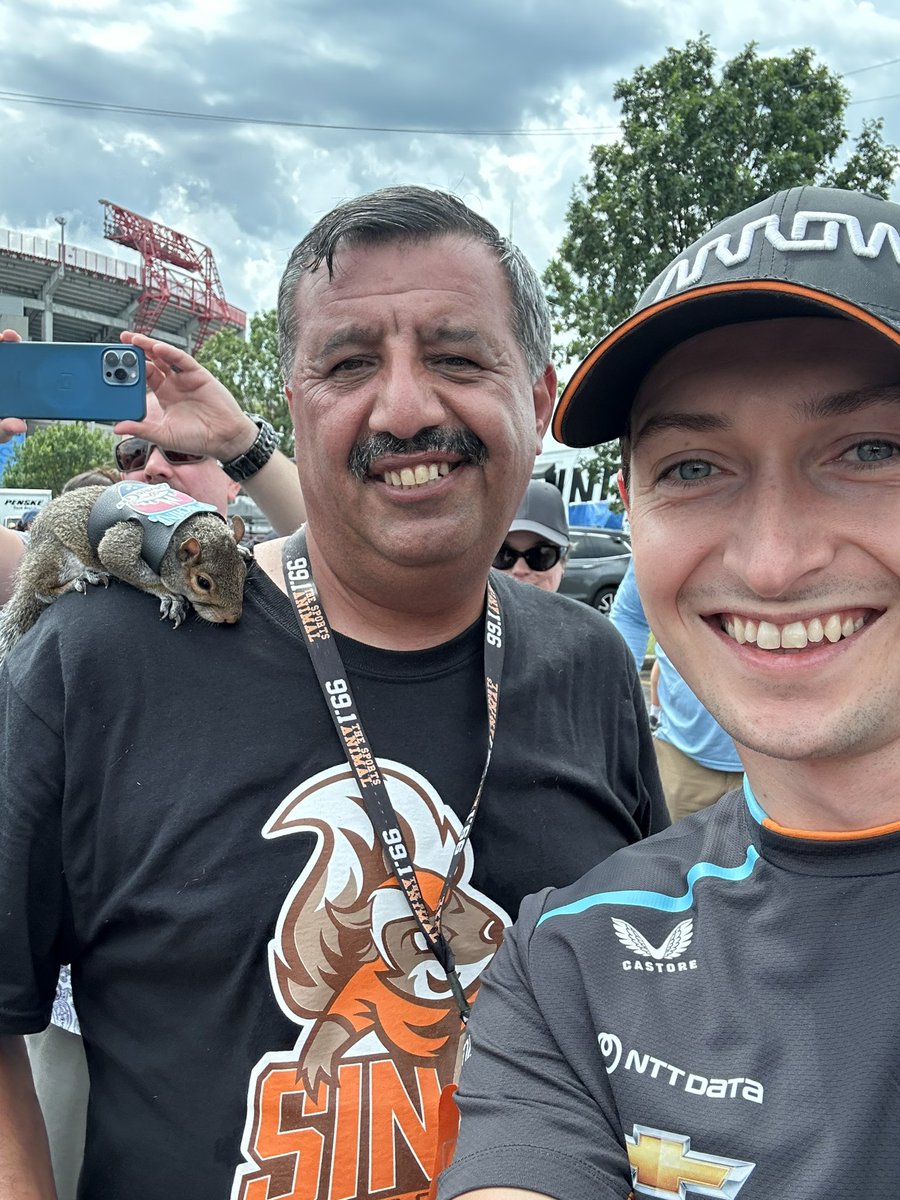 The biggest little @IndyCar fan is in the @MusicCityGP paddock again this year! 🐿️