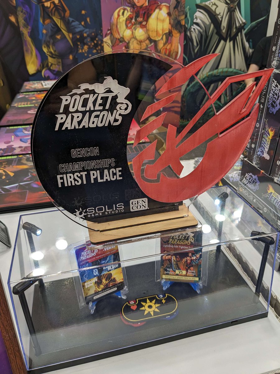 MakingMagitek's tweet image. If you're at #GenCon, you may have spotted one of our creations at @solis_studio booth #2805! Take home this unique and handcrafted trophy!

#gencon2023 #pocketparagons #tabletopgame #boardgame #trophy