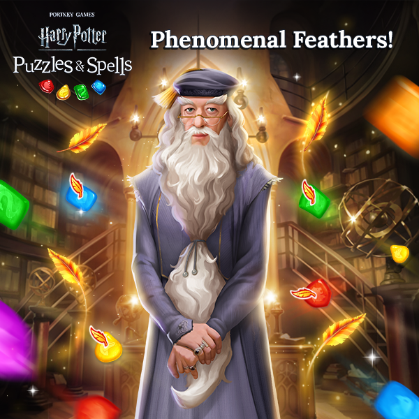 HPPuzzlesSpells's tweet photo. Dumbledore adores his closest companion, “Fascinating creatures, phoenixes.” Participate in #PhenomenalFeathers by collecting phoenix feathers on gems in Player Journey puzzles. Play Phenomenal Feathers NOW ➡️ https://t.co/gWYlmgrYC3
#HarryPotter #PuzzlesAndSpells #PhoenixFeather https://t.co/PGzQgFBesy