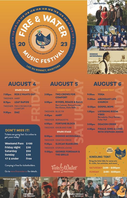 myldbca's tweet photo. Join Fire &amp; Water Music Festival tomorrow (Aug 6) for Yoga on the Water at 9:30 AM! 

Learn more and Let The Music Take Over Lac du Bonnet! https://t.co/lUfe9TKmIq

#LacDuBonnet #MyLdB #FireAndWaterFestival #FireAndWater2023 #ExploreMB #ManitobaEvents #ManitobaMusic https://t.co/e2TQPt5qez