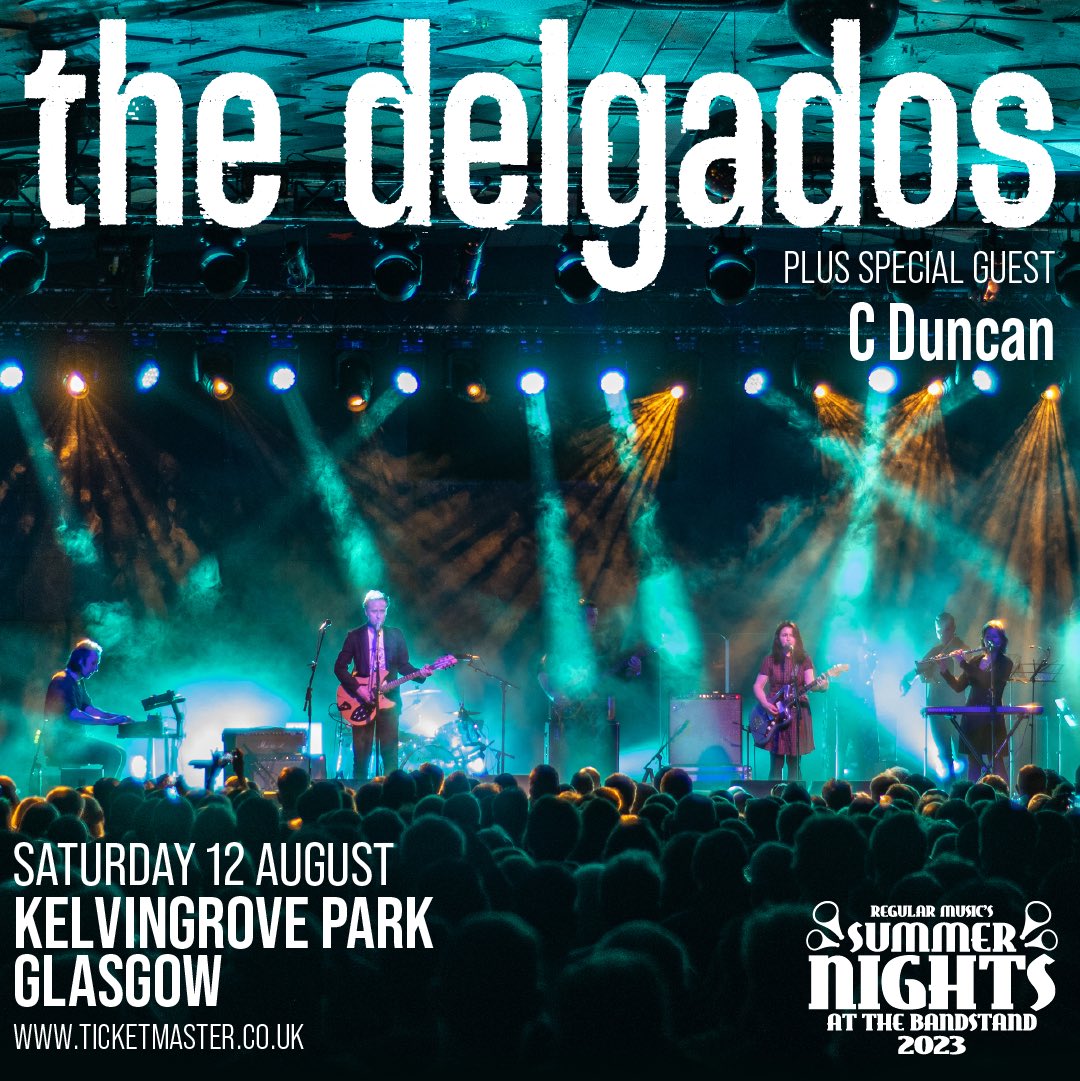 In exactly one week, we’ll be taking to the stage at Kelvingrove Bandstand for what will be our last Glasgow show for a while.

We hope you can join us.

ticketmaster.co.uk/the-delgados-g…