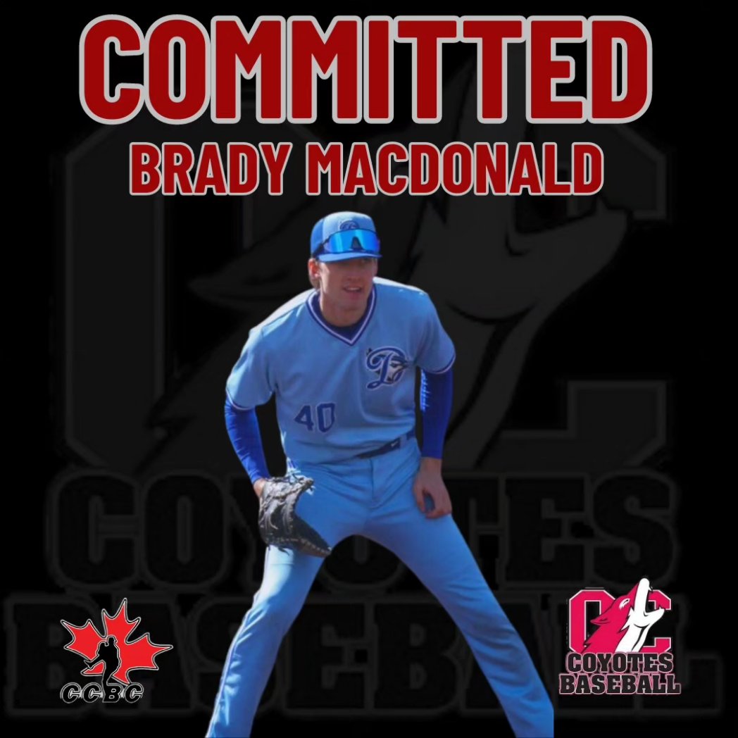 YotesBaseball's tweet photo. We are excited to announce the signing of 1B Brady MacDonald from the Delta Blue Jays.

Welcome to the Yotes Family!

#HeartheHowl #offtheboard #ccbc #occoyotesbaseball #committed #pbrbc

@CastanetNews @KelownaNow @KelownaCapNews @KelownaCourier @OkanaganCollege https://t.co/rYsvUIbgWr
