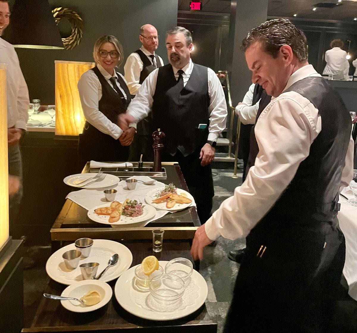 Pre-shift at Willow Park - Tableside Steak Tartare

#albertabeef
#calgary #alberta 
#caesarssteakhouse
#calgarydowntown 
#yycsteak #yycrestaurants  #yycwine #yycsteakhouse #iconicsteakhouse #yycfinedining #yyclocal #yyccocktails #tourismcalgary #winespectatoraward