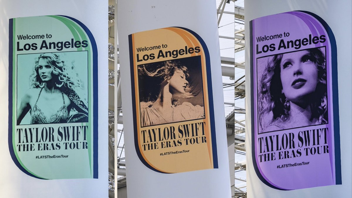 SoFiStadium's tweet photo. Taylor Swift | The Eras Tour 📍 #SoFiStadium 

Which Era are you? 💭✨

#TSTheErasTour  #LATSTheErasTour https://t.co/G81V4FMIP3
