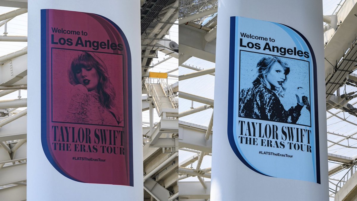 SoFiStadium's tweet photo. Taylor Swift | The Eras Tour 📍 #SoFiStadium 

Which Era are you? 💭✨

#TSTheErasTour  #LATSTheErasTour https://t.co/G81V4FMIP3