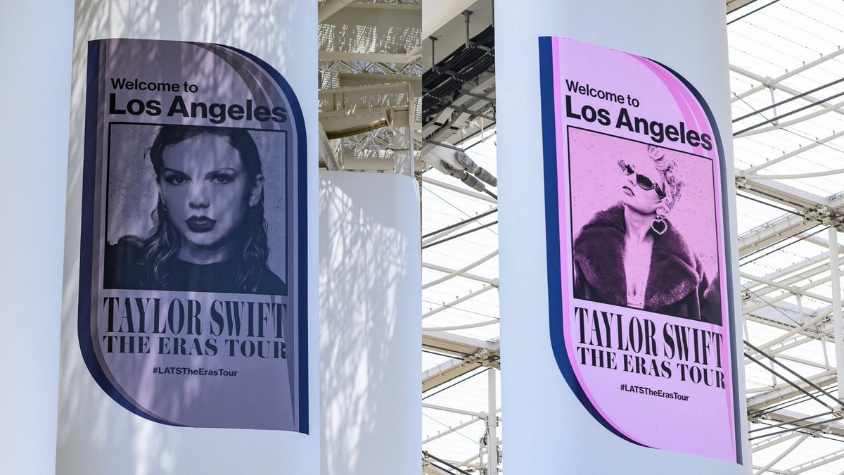 SoFiStadium's tweet photo. Taylor Swift | The Eras Tour 📍 #SoFiStadium 

Which Era are you? 💭✨

#TSTheErasTour  #LATSTheErasTour https://t.co/G81V4FMIP3