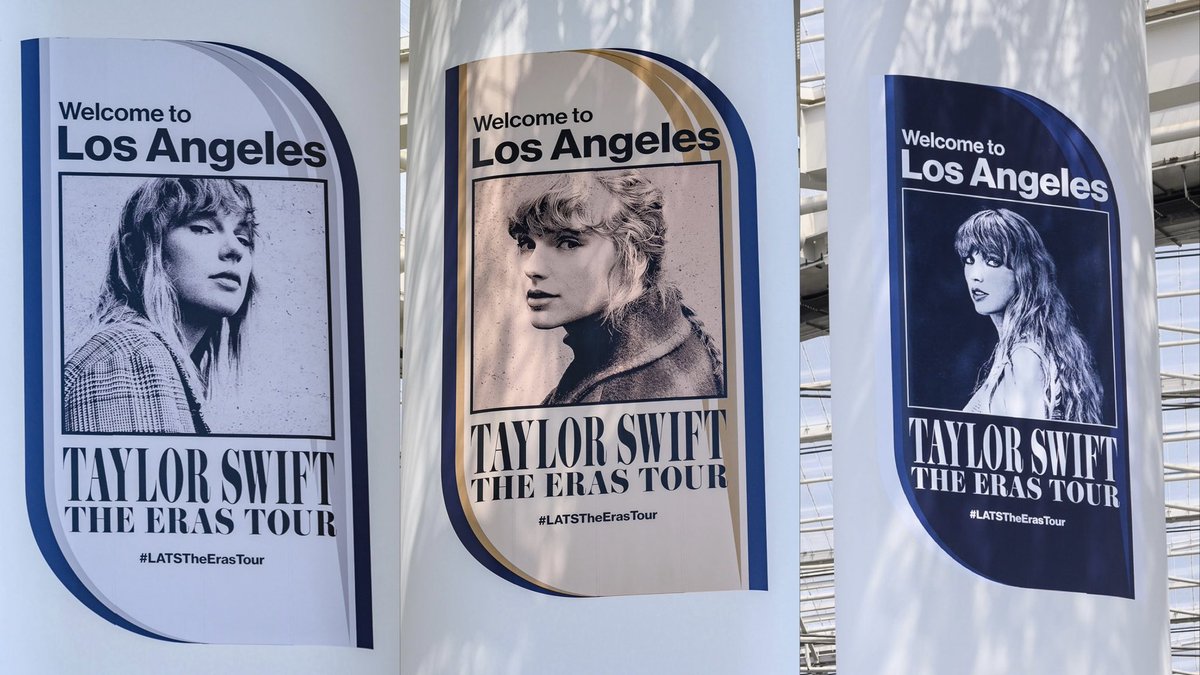 SoFiStadium's tweet photo. Taylor Swift | The Eras Tour 📍 #SoFiStadium 

Which Era are you? 💭✨

#TSTheErasTour  #LATSTheErasTour https://t.co/G81V4FMIP3