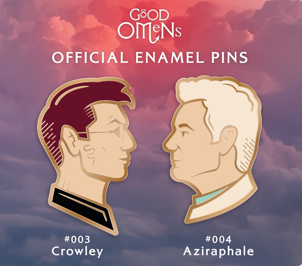 GoodOmensHQ's tweet photo. We promised more, so here's one for starters: you asked for pins, you've got pins!

Two brand new sets, in fact, available as add ons at the Good Omens graphic novel @Kickstarter.

👉 https://t.co/bSqkHVEdzF https://t.co/1DoIFdt0ir