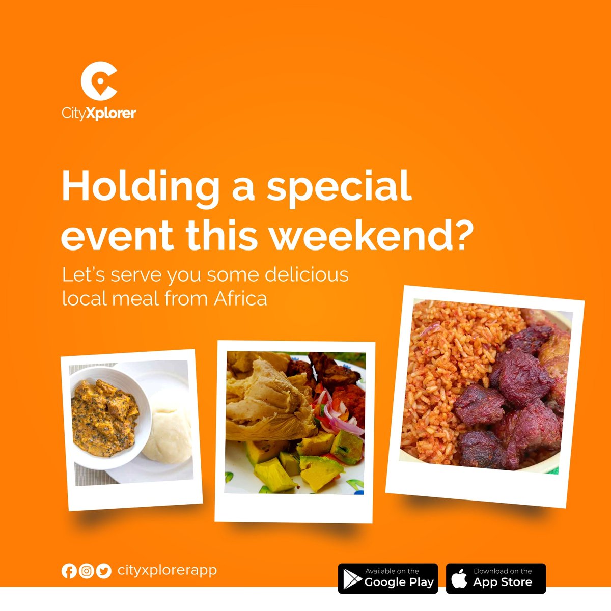 CityXplorerApp's tweet photo. Are you planning a musical concert, wedding or any special get together this weekend? If so, you're going to need to provide your guests with some delicious food to enjoy. And what better way to do that than with some authentic African cuisine? https://t.co/i971fXH1Vg