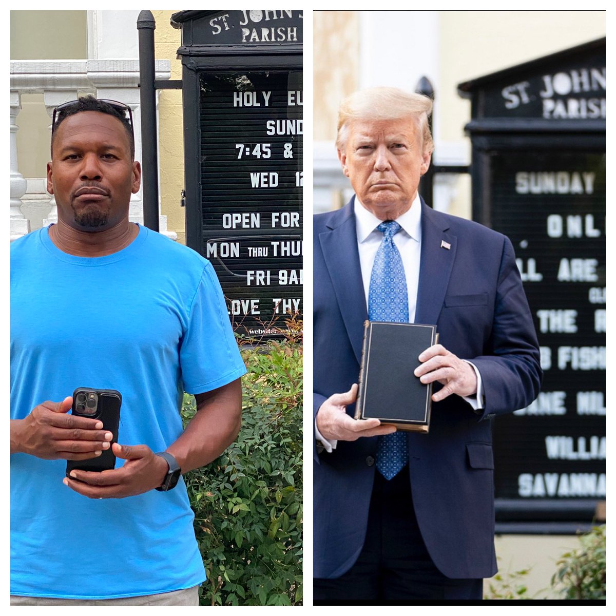 CoachD_Speaks's tweet photo. Random person: is that your Bible?
Trump: it’s a Bible.
🤦🏾♂️🤦🏾♂️🤦🏾♂️
Sorry friends but I had to re-create this infamous photo from this dark day in our nation’s history.
What a tool.
#trump #bible #photop #hehatedholdingthatbible #lockhimup #maga https://t.co/m10hYmhyC6