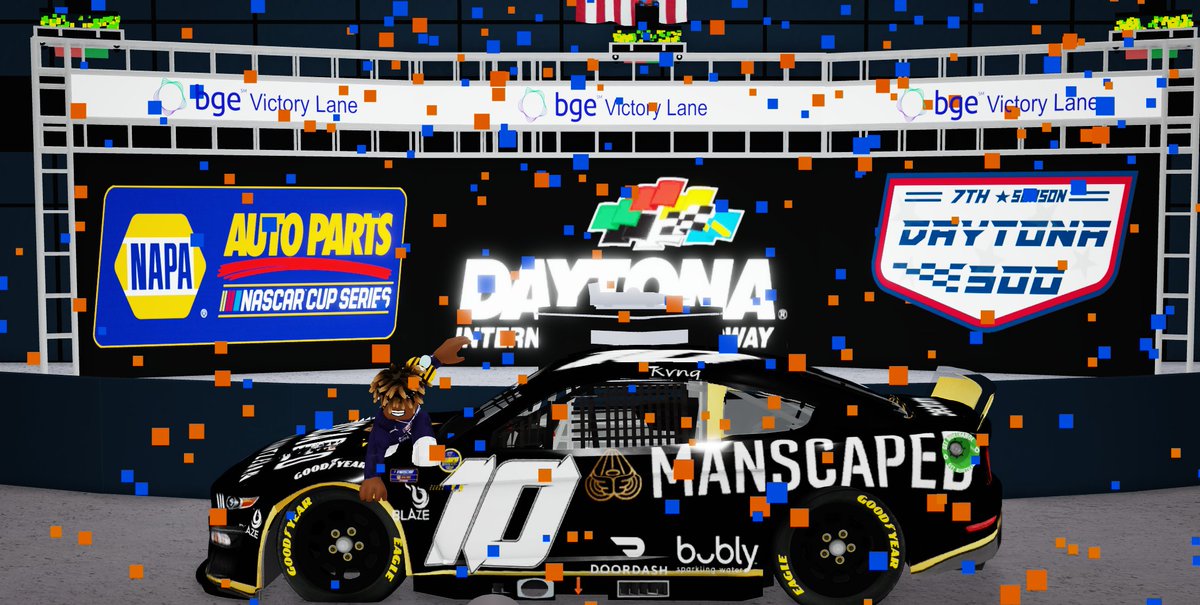 OfficialNAPRA's tweet photo. After holding off the Super Speedway Ace @Toreno758776731 coming to the checkers, @KvngRacing wins the Season 7 Daytona 500! #NASCAR #ROBLOX #RoRacing https://t.co/pKqcmcx46d