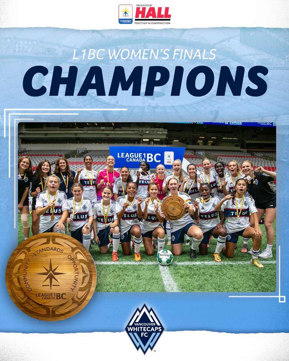 BCPLSoccer's tweet photo. 🏆 Congratulations to players and staff of @wfcelite; 2023 League1 BC Finals Champions👏
#WFCElite were 3-1 victors against a valiant #UnityFC side 🤝
#L1BC | #RiseAsOne https://t.co/tncccMgTXw