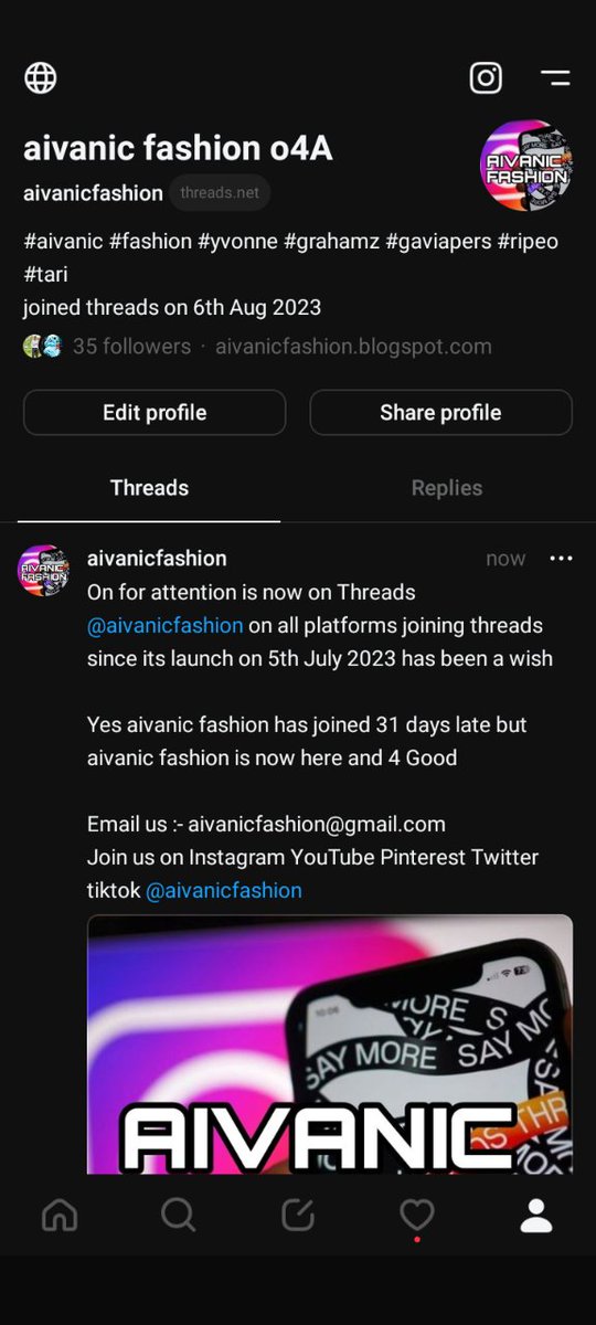 AivanicFashion's tweet photo. On for attention is now on Threads
@aivanicfashion on all platforms joining threads since its launch on 5th July 2023 has been a wish

Yes aivanic fashion has joined 31 days late but aivanic fashion is now here and 4 Good

Email us :- aivanicfashion@gmail.com https://t.co/mVE9cmV81e