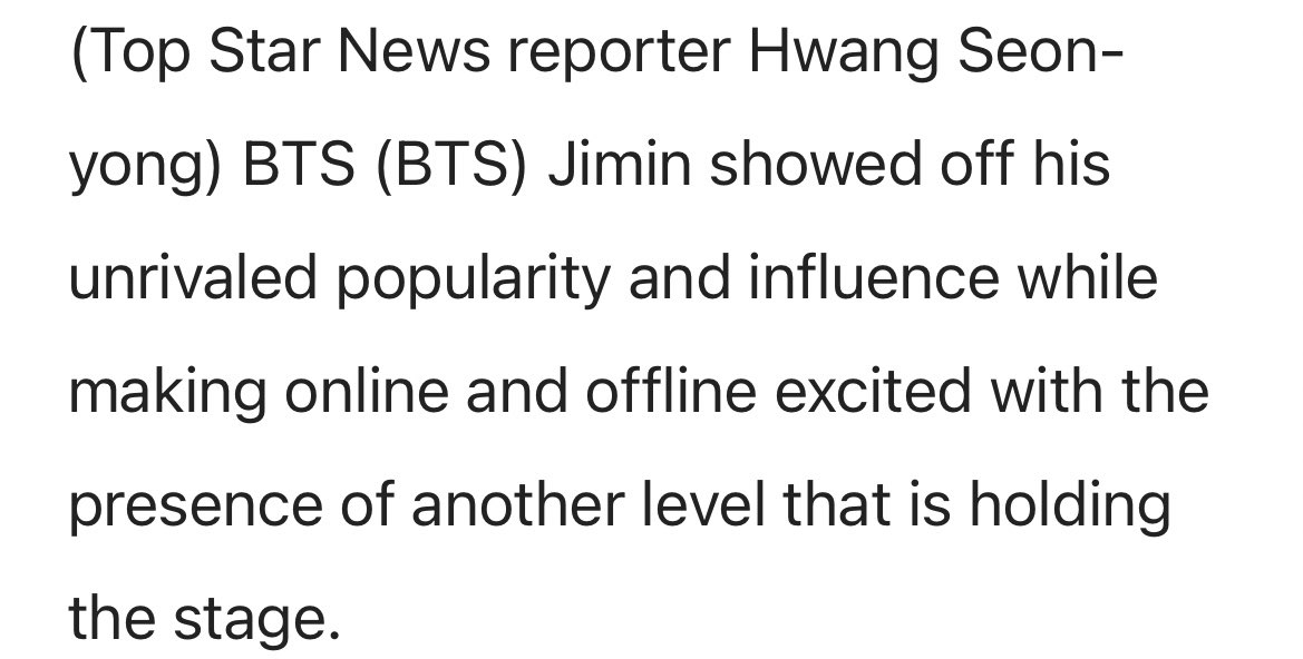 jmnpromise's tweet photo. k-media: "Jimin showed off his unrivaled popularity and influence while making online and offline excited with another level of presence that dominates the stage"
https://t.co/525mV9cLiO https://t.co/7TnZ8xG33N