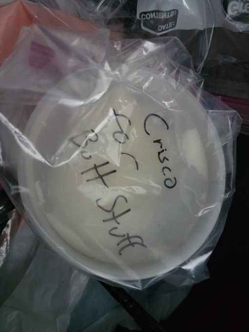 I believe it's critical to label your sex crisco so you don't get confused and put it in a pie crust
