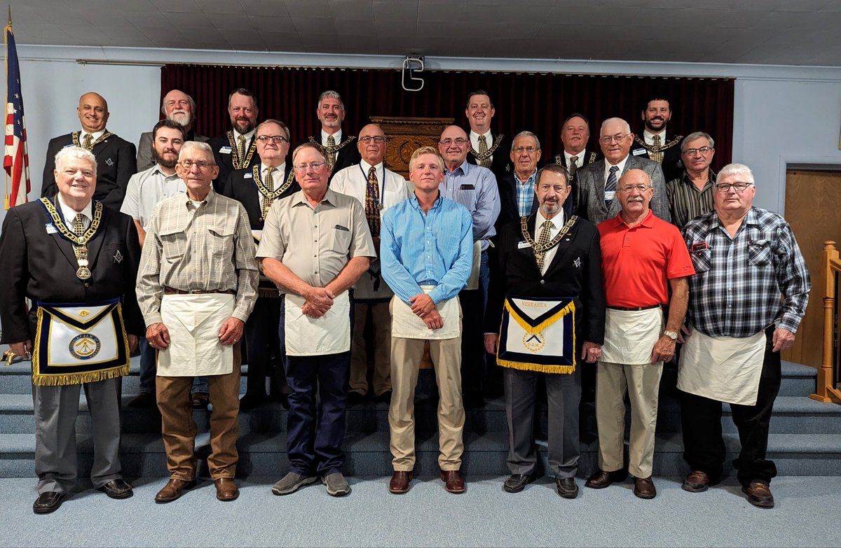 GrandLodgeNE's tweet photo. Road trip! Today’s Fellowcraft Degree School of Instruction in Bridgeport, NE was very well attended. Several Grand Lodge Officers traveled to participate in the instruction. https://t.co/SssKRjieKB