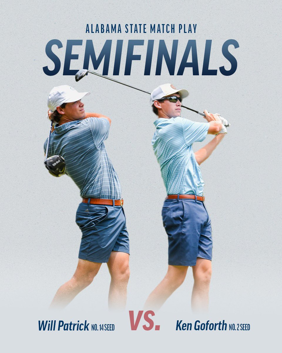 bamagolf's tweet photo. The Final Four.
Semifinal matches begin tomorrow at 7:30 a.m. #StateMatchPlay https://t.co/P20PYodwcq
