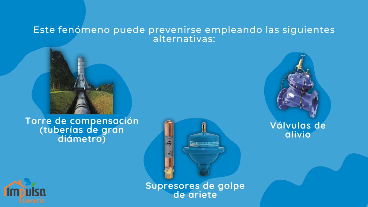 IMPULSAPLOMERIA's tweet photo. El #golpedeariete es un fenómeno #hidráulico que surge cuando se produce una perturbación abrupta en el flujo de un líquido en una #tubería. 
#Hidráulica #MecánicaDeFluidos #Construcción #SistemasHidráulicos #Plomería #Industria https://t.co/j8oZCGHFAx