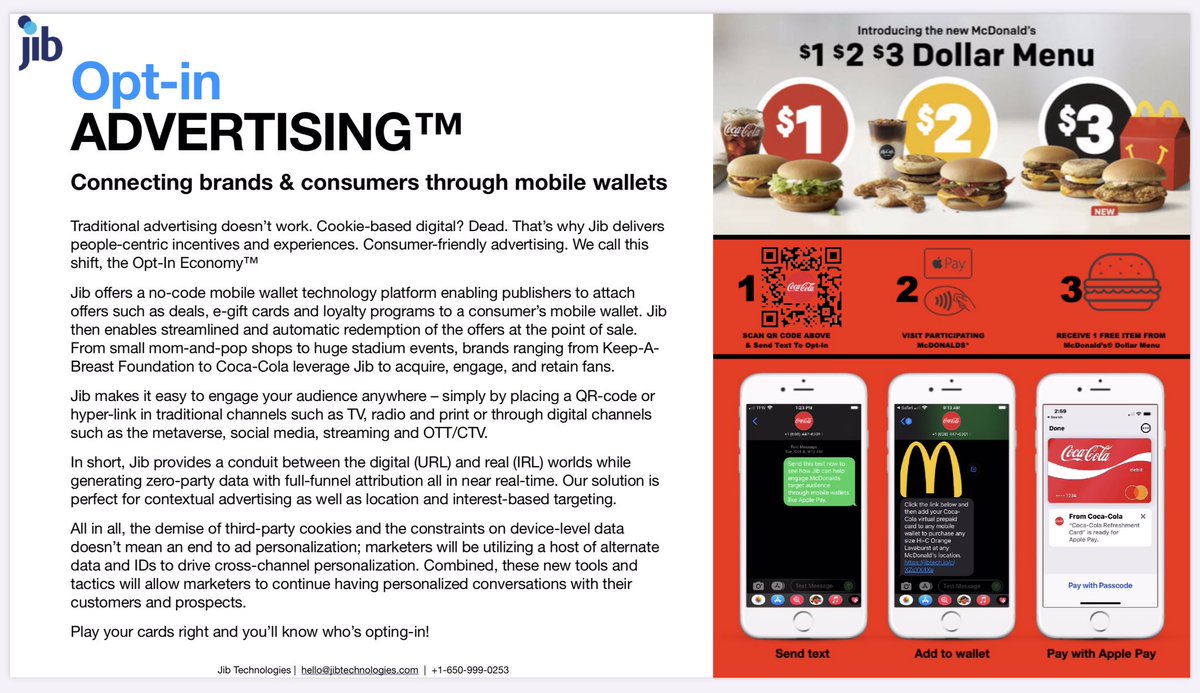 If you are in the business of #adverising or #marketing you should meet Jib!

Jib is in the business of #converting 💪🏼🤑🙌🏼

#adtech #martech #fintech #retailmedianetwork #loyalty #rewards #OOH #web3 #phygital #experiential #sportstech #sampling