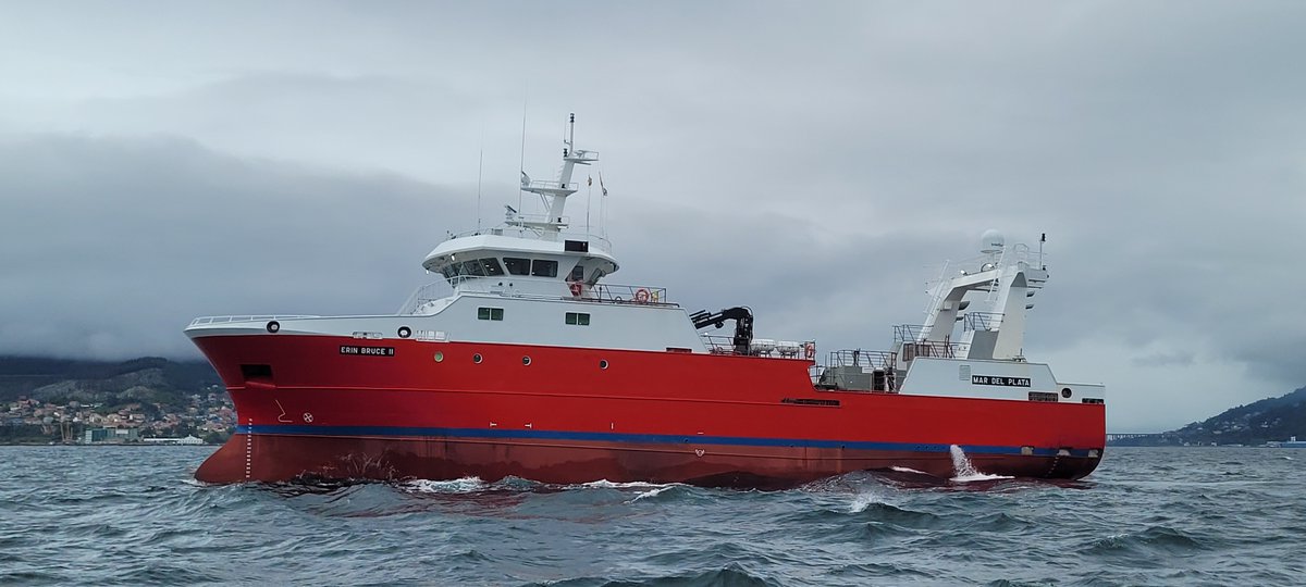 cookeseafood's tweet photo. NEWS: Wanchese Argentina, a subsidiary of Wanchese Fish Company christened its new Argentine scallop vessel, the Erin Bruce II yesterday. 
https://t.co/QVgFNIISPu https://t.co/8kIZFUnZXS