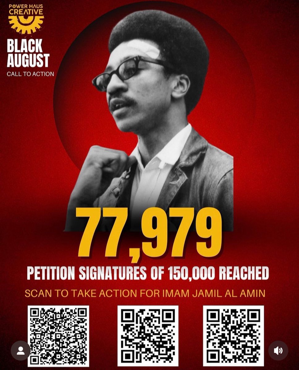 BLM_edia's tweet photo. FREE RAP!
Sign the petition to Free Imam Jamil Al-Amin formerly H. Rap Brown. Scan the code for more information on how to support! https://t.co/fBtrjQGrA8
