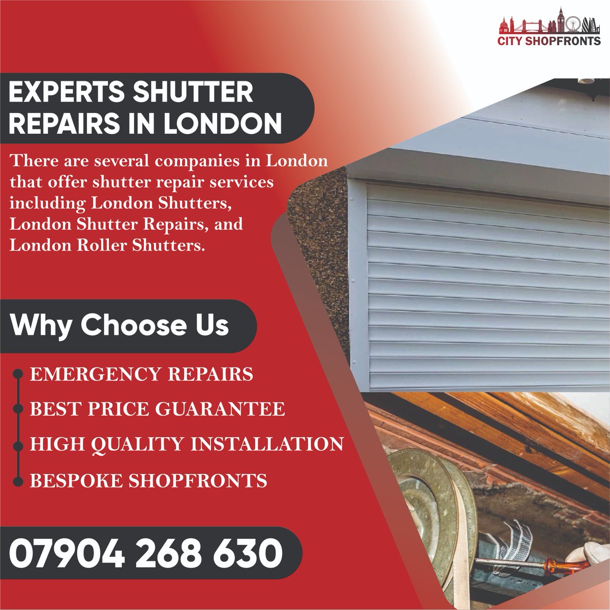 City_Shop_Front's tweet image. #ShutterRepairs
#LondonShutters
#ExpertRepairServices
#ShutterMaintenance
#ShutterFix
#LondonHomeRepairs
#WindowShutterRepairs
#ShutterRestoration
