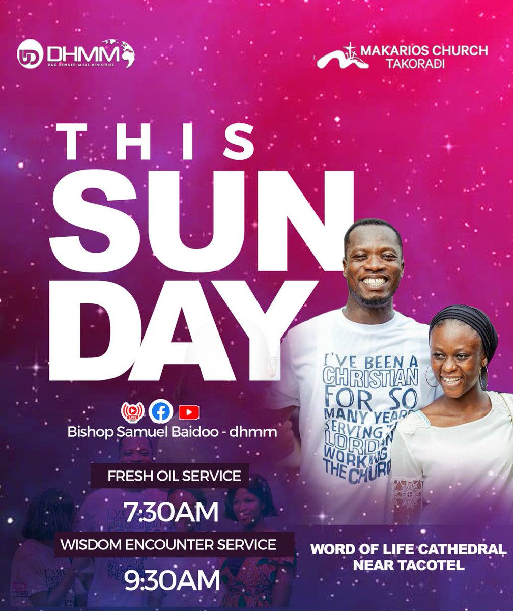 Tadi_makariosCH's tweet photo. Join us tomorrow for another amazing time in the presence of God!

We have your seat reserved!
Be sure to come along with a friend!
See you!

#makarioschurch 
#takoradi https://t.co/lFGQDsS5K7