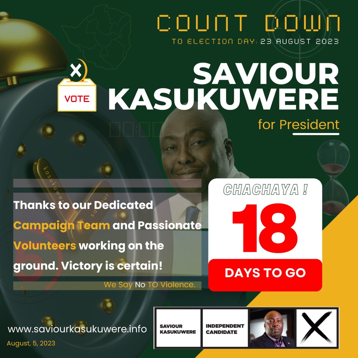 Let's get ready #23August #WeVote #Saviour #Kasukuwere