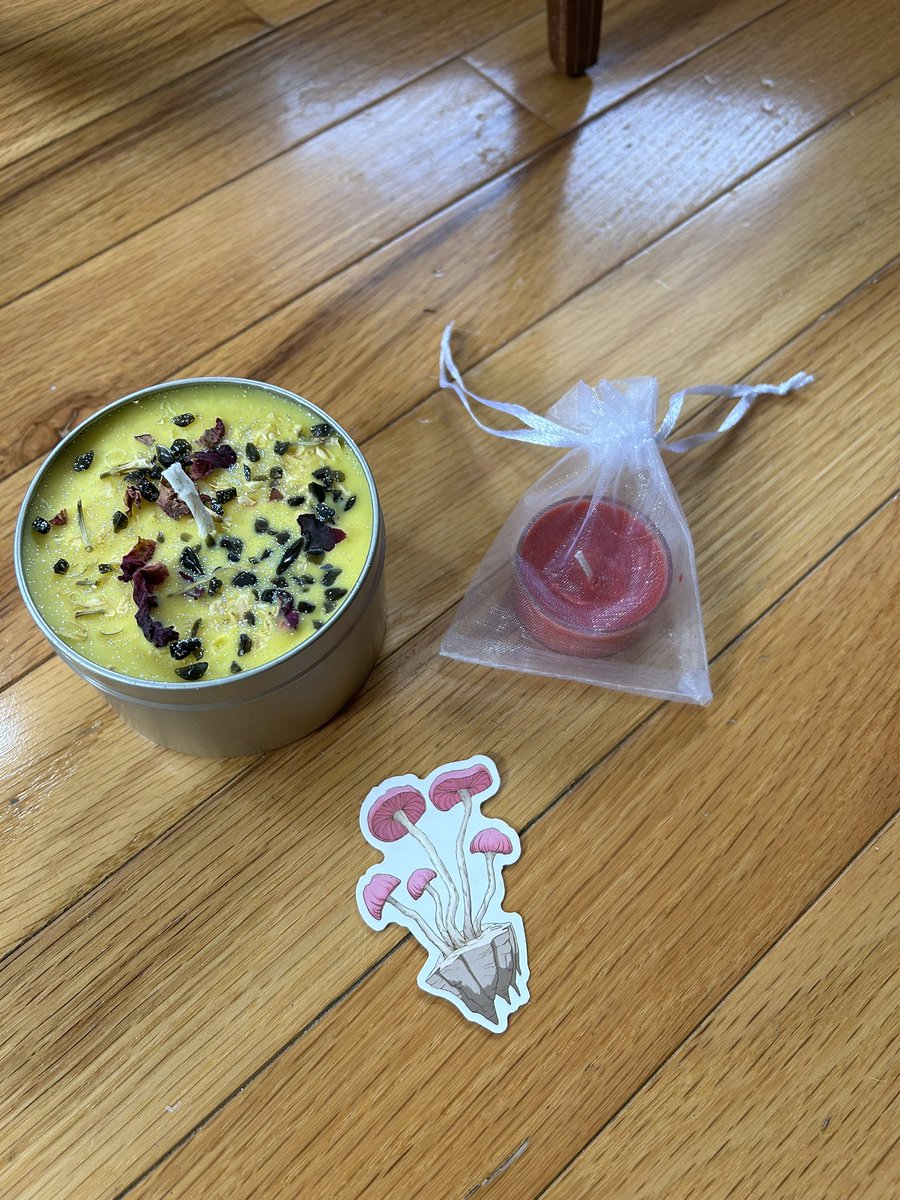 <a href="/crystalroseco_/">❊ gwyn ❊</a> love getting a shipment from you!! So adorbs, I can’t wait to burn this manifestation candle it smells SO GOOD🤍✨