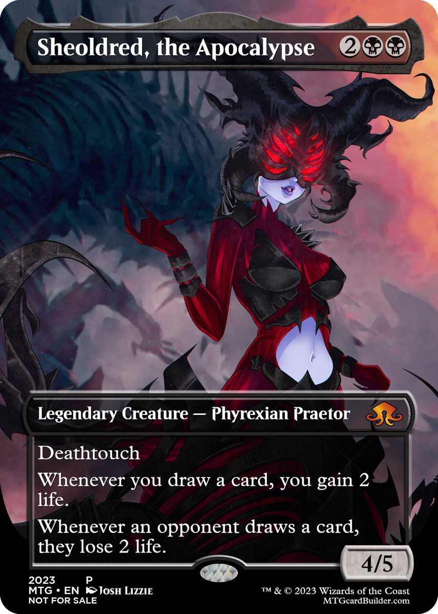 TrashLizzie's tweet photo. Sheoldred, The Apocalypse
#MTGArt #CommanderLegends #MTGCL #MTG #MagicTheGathering #cEDH #MTGArena #mtgsecretlair #MTGEDH #EDH #Mtgproxy #MTGArt #DoubleMasters #art #MTGDominaria #Sheoldred https://t.co/60EYrWKiRE
