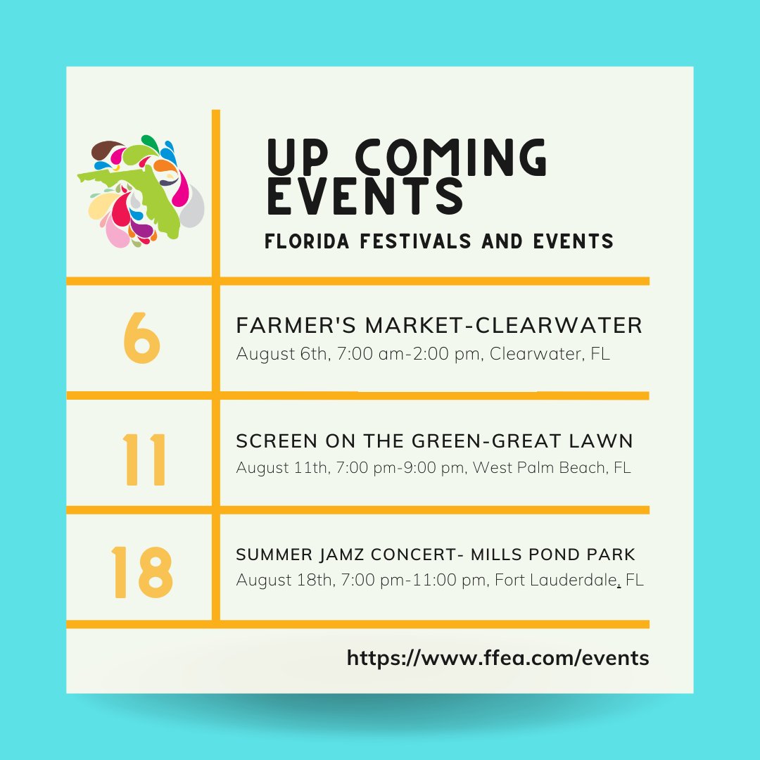 Florida Fun Alert! 🎉🌴 Look no further than the FFEA Event Board for a roundup of all the thrilling events happening across the state!