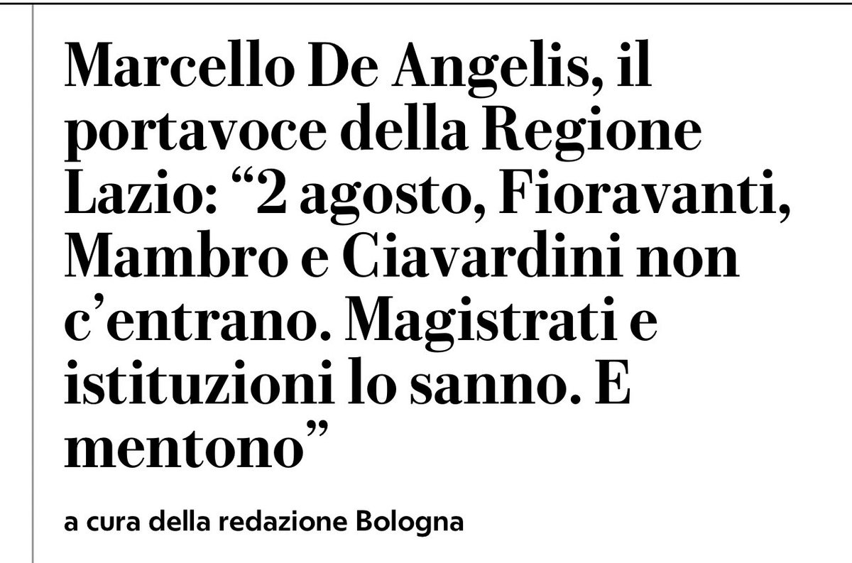 Ignobile e bugiardo. 

Venga a dirle a Bologna queste cose.
Guardando negli occhi i famigliari delle vittime della strage fascista del due agosto.