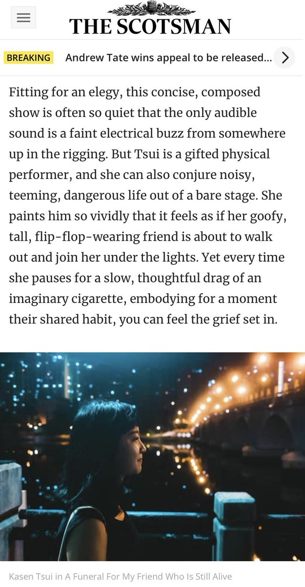 stillaliveed23's tweet photo. 4 star review ⭐️⭐️⭐️⭐️ from @TheScotsman 

Aug 4-12 10am @theSpaceUK @edfringe #stillalive #thespaceuk https://t.co/1K6f1MP8Ch