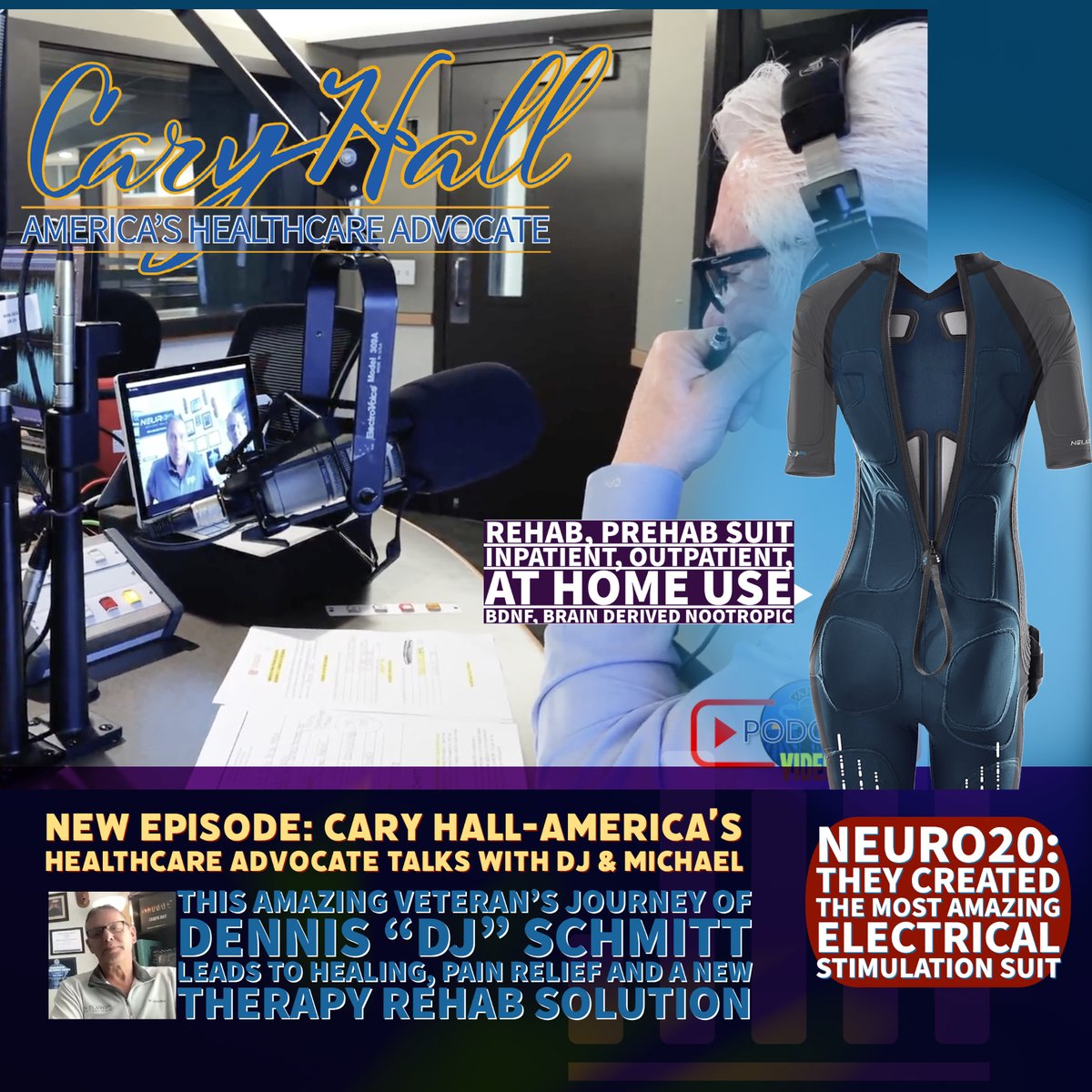 AHARadioShow's tweet photo. Today on America's Healthcare Advocate https://t.co/azSzwnwK1Z Hear the incredible story of a US Military Veteran's journey from pain to healing led to Neuro20 Pro Whole-Body Electrical Muscle Stimulation Suit. ON ALL podcast providers and on YouTube: https://t.co/Mbw01FyJNV https://t.co/Ms5qBTrPdR
