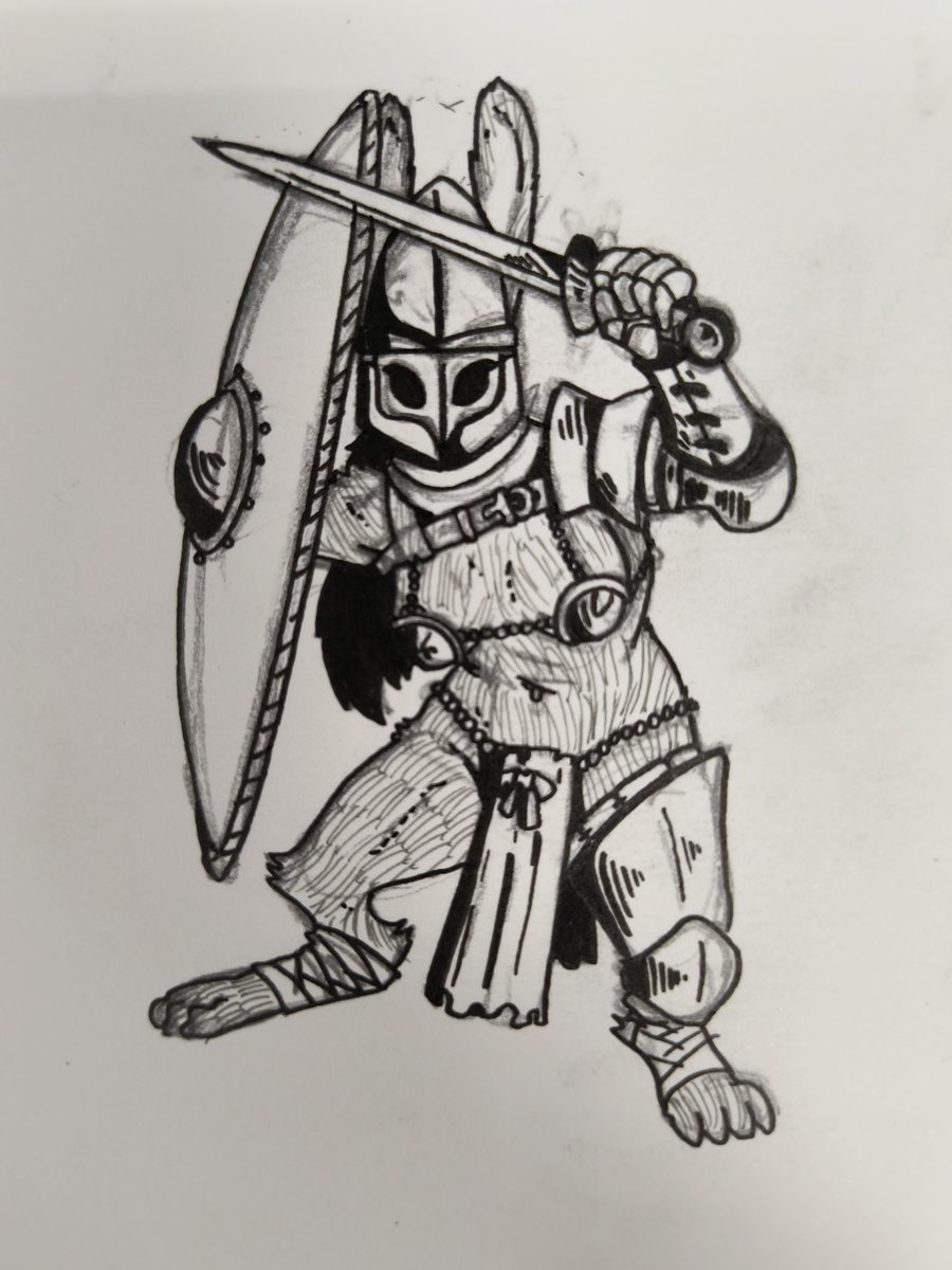 Labjer2's tweet photo. In the old Auric empire the fighting pits were full of exotic oddities. Due to tales of the gnomes up north, with rumors of their fighting wives, gave way to a certain fashion of gnome slaves being made to fight in a most stylized outfit https://t.co/7Hzp3kDmrr