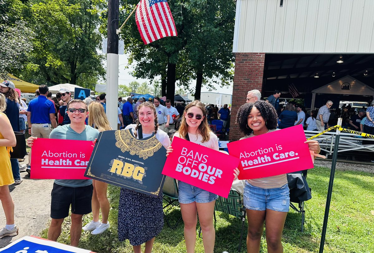 PPAAEast's tweet photo. Lotโs of support for abortion care and trans rights in west Kentucky today at Fancy Farm. #StrongerTogether #StopForcedBirth https://t.co/2Sf5sv5gfU