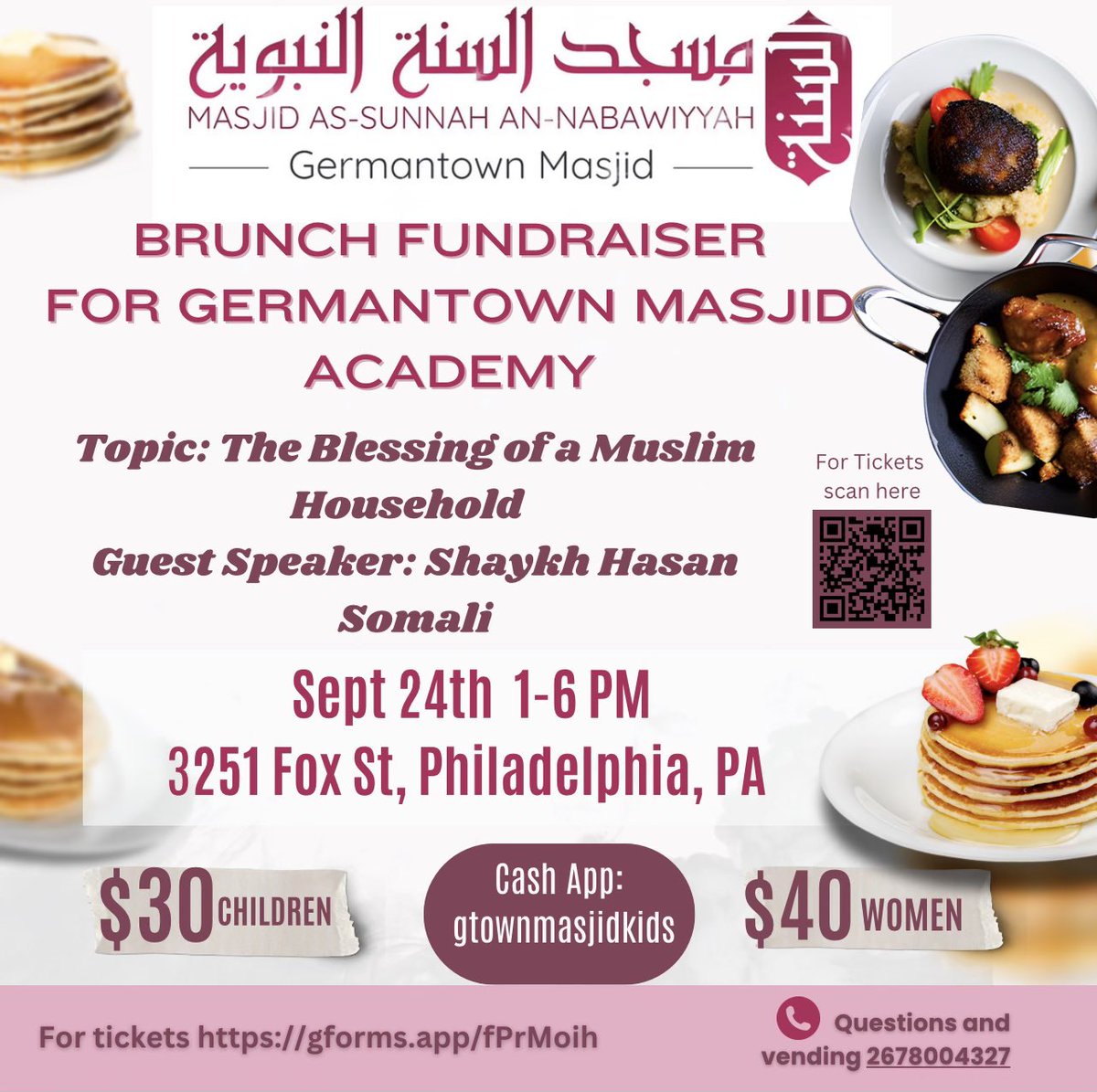 gtdawahcenter's tweet photo. GTMA @gtma_info Brunch Fundraiser 

Women and Children. 

Tickets on sale now.

ALL proceeds goes to the school. 

Limited spaces. Hurry to avoid disappointment. 

https://t.co/2ZaLFCE48H https://t.co/QBmb941R3x