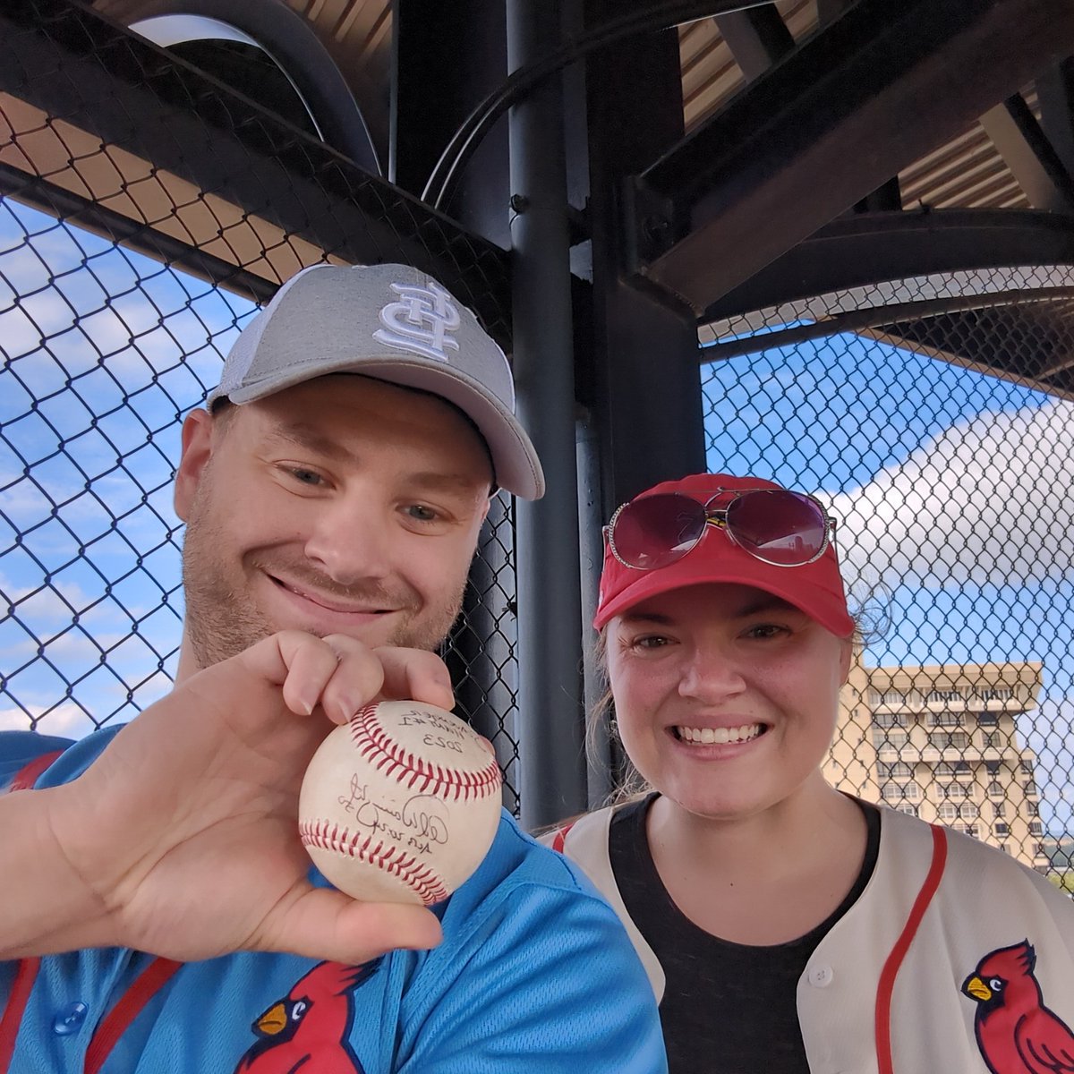 Thanks for the ball <a href="/UncleCharlie50/">Adam Wainwright</a>! As a thank you you're welcome to attend our scavenger hunt at our wedding Sept 30th in Alton. DM me for details 😁😁😁