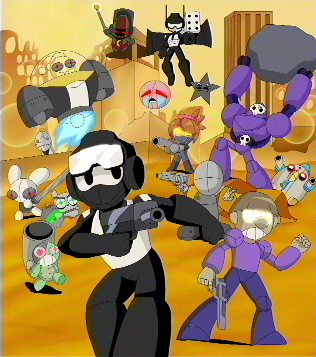 Posting this cuz this is my entry for an ng contest for robot day this august 26 :D btw got based on a game called NG rushdown rivals reloaded, credit to the game's original designs :# #newgrounds #90sanime #80sanime #mecha #robotday2023 #retroanime #oldschool #vhs