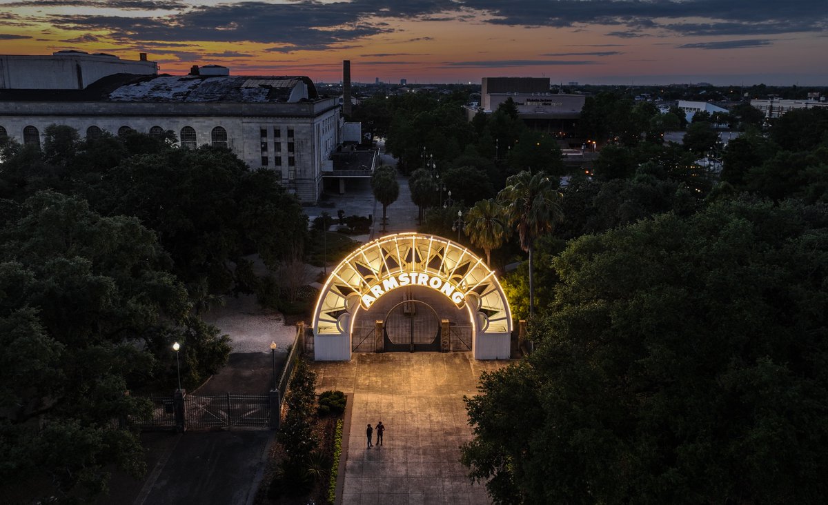 Louis Armstrong's park at dusk, New Orleans