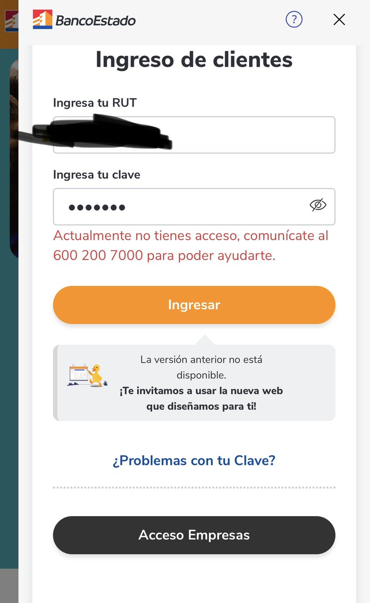 JuanpyDj's tweet photo. @BancoEstado  qué pasa con la banca en línea del viernes pasado que no se puede ingresar alguna información sé a cambiado clave se han realizado requerimientos y nada https://t.co/7QumBg4AHN